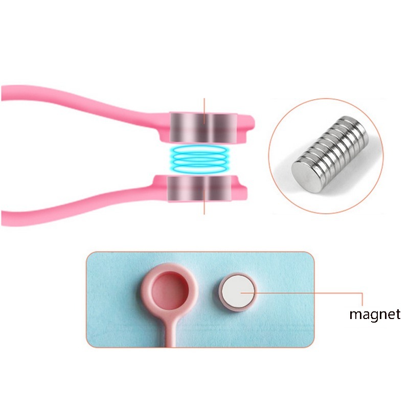 Dụng cụ quấn dây cáp tai nghe bằng silicon mềm từ tính tiện lợi