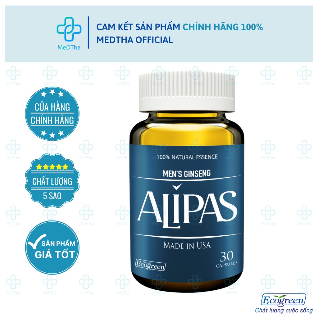 Sâm Alipas (Men's Ginseng) - Viên uống tăng cường sinh lý nam, bổ thận, tráng dương (Hộp 30 viên) [Chính Hãng]