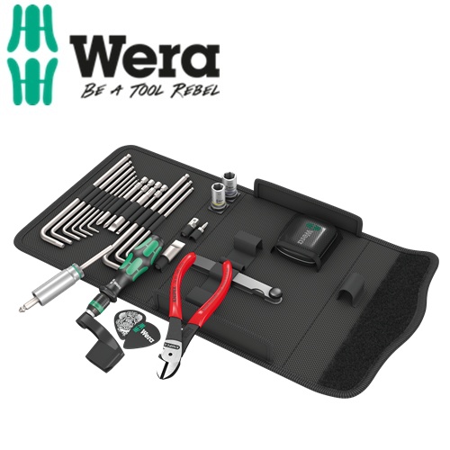 Bộ dụng cụ sửa chữa đàn Wera 05134015001 9100 Guitar tool set gồm 27 cái với kìm hãng Knipex 74 01 140