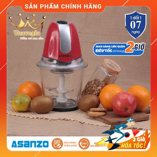 Máy xay thịt thủy tinh 02 lưỡi dao kép Asanzo AMG-15A 600W (1.5 lít)