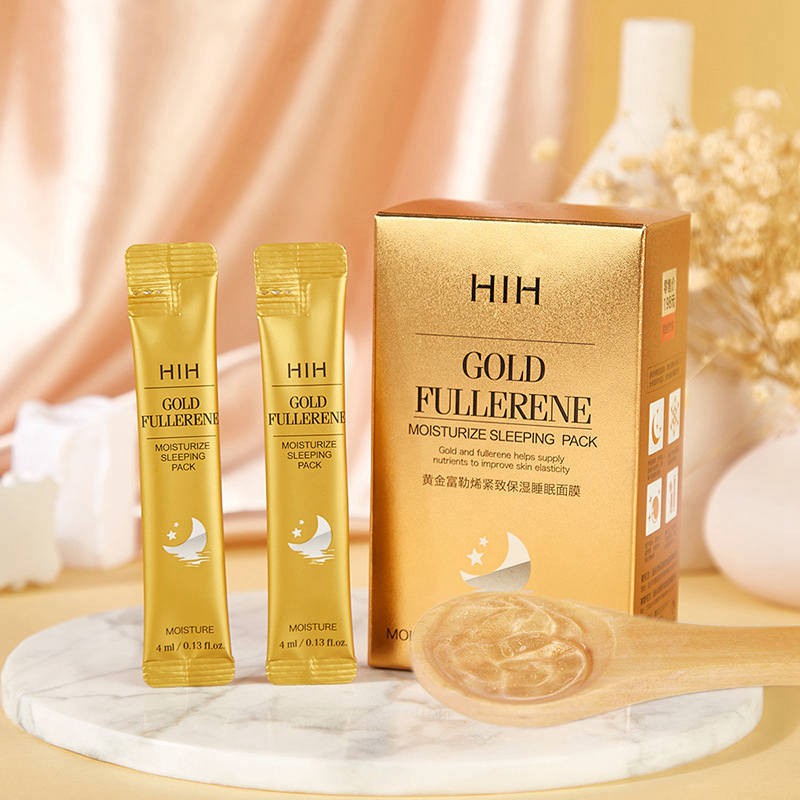 Mặt nạ ngủ dạng gel HIH dưỡng ẩm sáng da tinh chất 24K Diamond Hyaluronic Acid Gold Fullerene Sleeping Pack HIH003