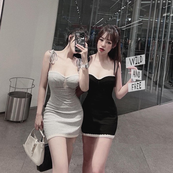 Đầm Ren Body 2 Dây Kèm Đệm Ngực Khóa Lưng Váy Ngủ Nữ Siêu Tôn Dáng | BigBuy360 - bigbuy360.vn