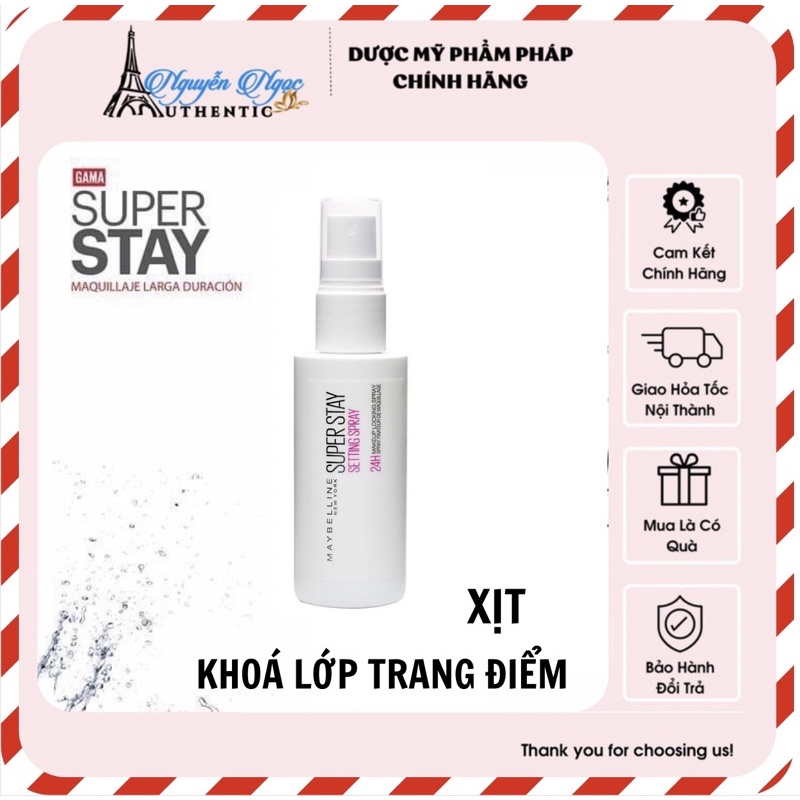 Xịt Cố Định Lớp MakeUp Maybelline Super Stay 24H Setting Spray