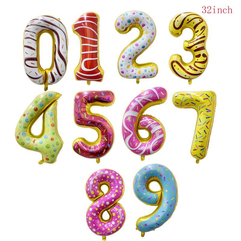 Bong Bóng Lá Nhôm Hình Bánh Donut / Bánh Donut / Số 32 Inch Trang Trí Tiệc Sinh Nhật / Đám Cưới Cho Bé