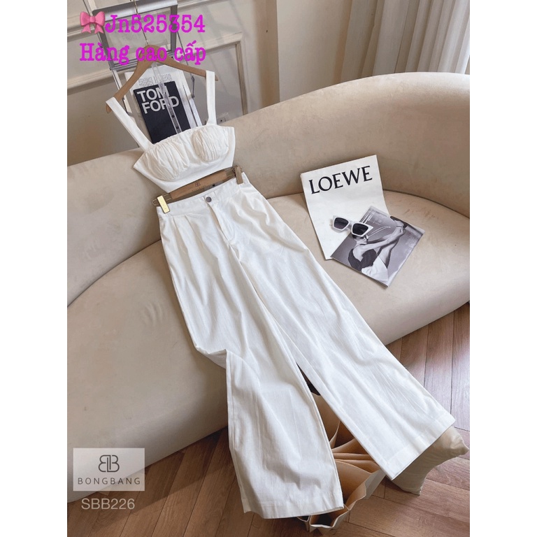 (Free Ship) Sét Linen 2 Dây Quần Dài Cực Tôn Dáng