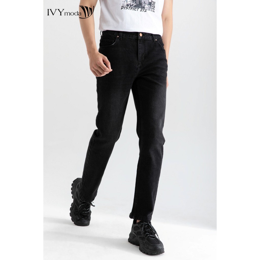 Quần jeans nam đen Slim fit IVY moda MS 25E2608 | BigBuy360 - bigbuy360.vn