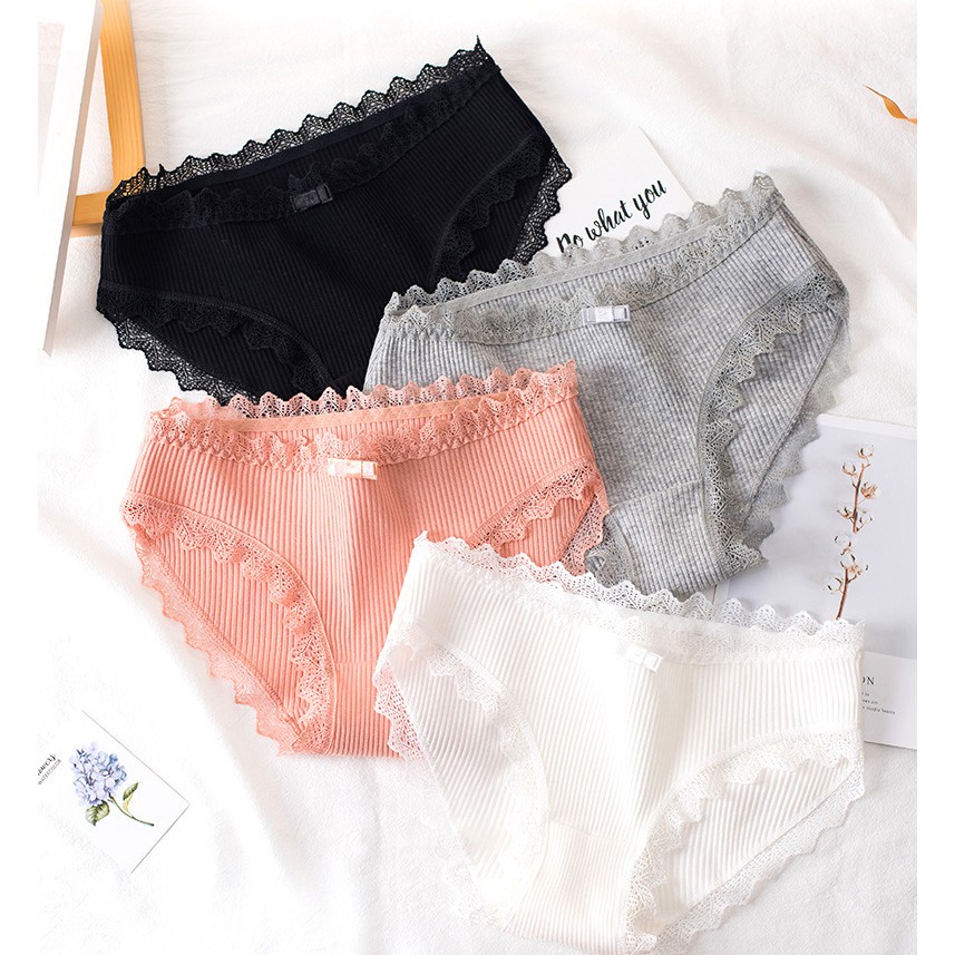 [ĐƯỢC CHỌN 9 MÀU] Quần chip lót nữ kháng khuẩn cotton gân tăm nơ ren thun lạnh dễ thương sexy gợi cảm rẻ đẹp YLY02 | BigBuy360 - bigbuy360.vn