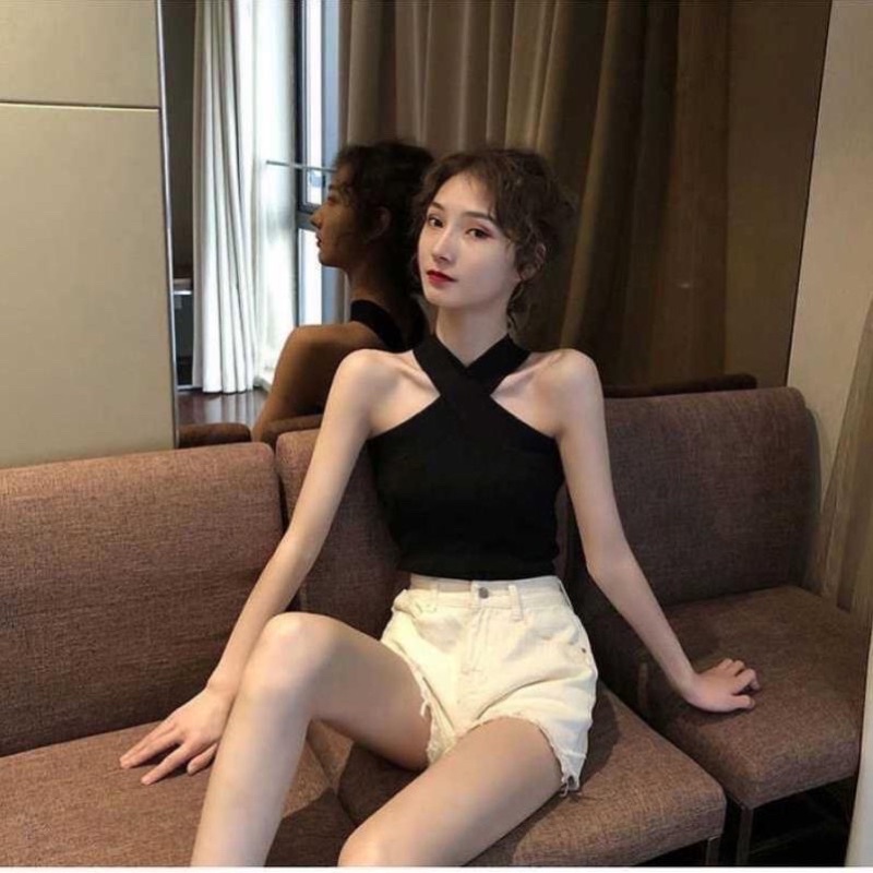 Áo kiểu yếm basic chéo mc5