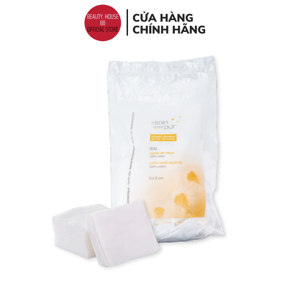 [LOẠI 600 MIẾNG] Bông Tẩy Trang Pháp Tetra Medical Carrés De Coton 600 miếng Le Soin Làl'état Pur