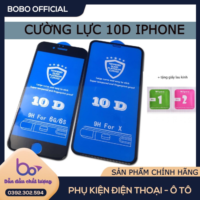 KÍNH CƯỜNG LỰC IPHONE 10D FULL MÀN cho Iphone 6 6s 6Plus 6sPlus 7p X Xs Xr Xsmax