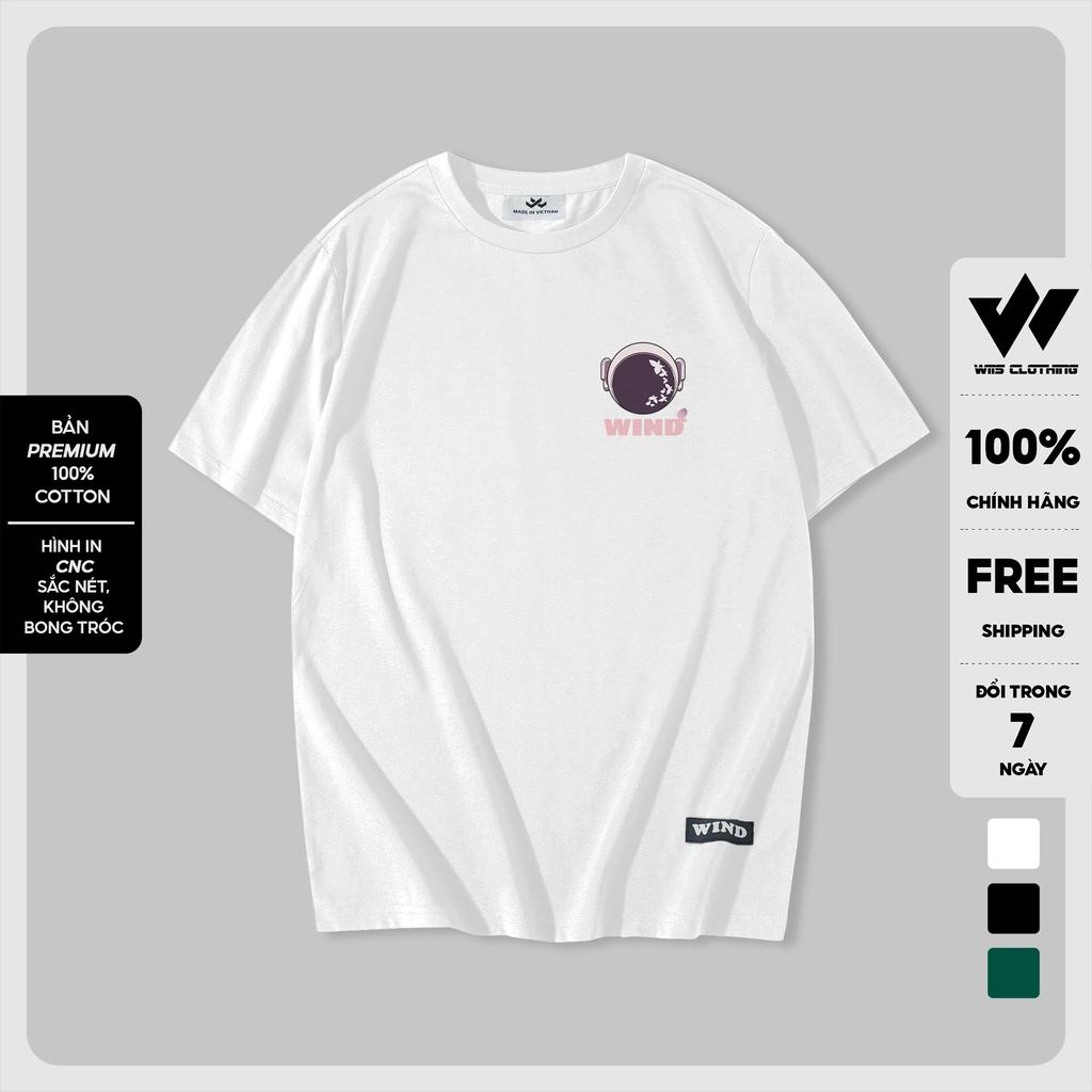 Áo thun tay lỡ unisex WIIS phông form rộng Cotton 65% Astronaut nam nữ oversize ulzzang