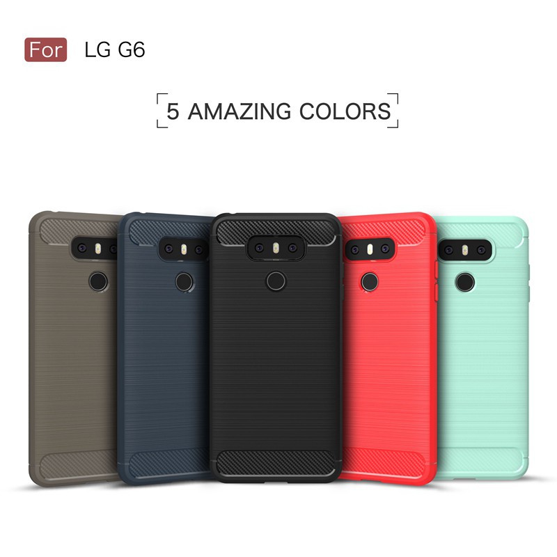 Ốp điện thoại silicon phủ sợi carbon chống sốc bảo vệ cao cấp LG G6