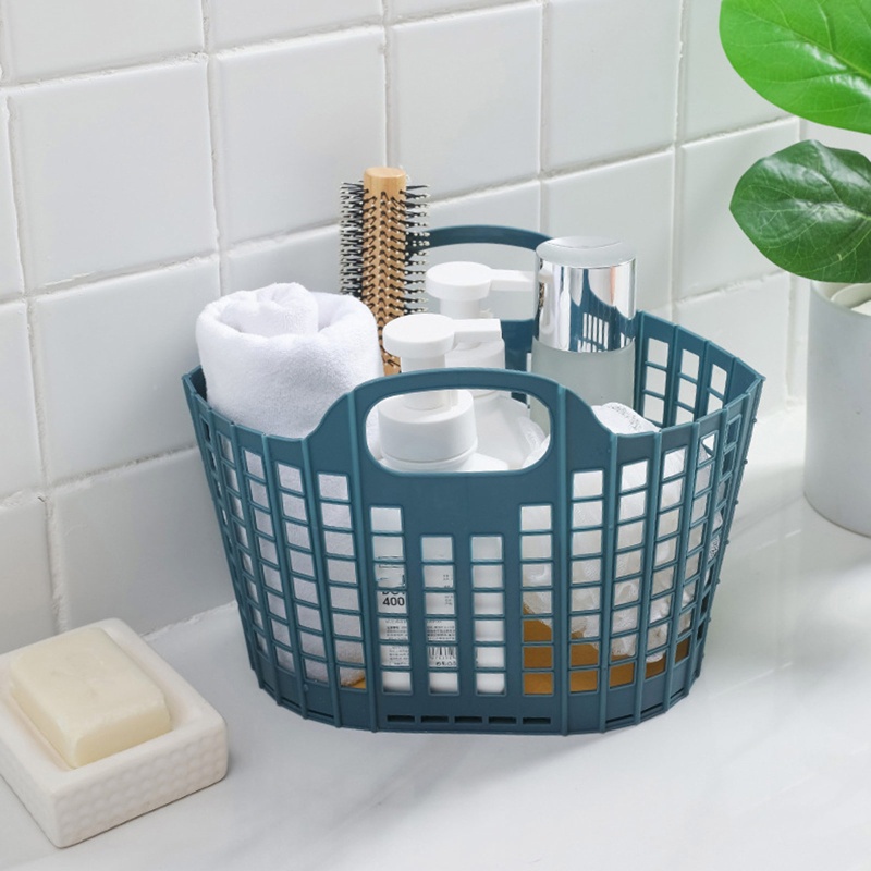 Giỏ Đựng Đồ Dùng Có Tay Cầm Thiết Kế Đục Lỗ Tiện Dụng Cho Nhà Tắm