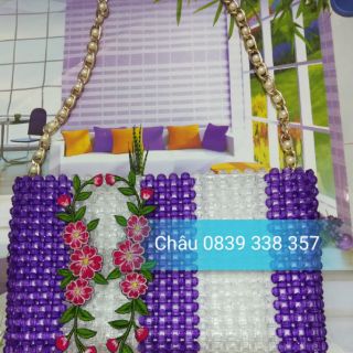 Túi xách hạt cườm handmade,còn màu cam