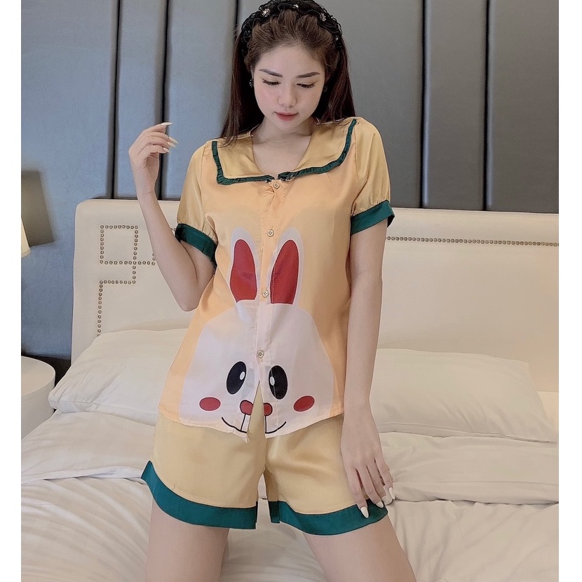 Đồ bộ pijama nữ đùi mặc nhà cute họa tiết thỏ xinh xắn VIZUKA DB3099