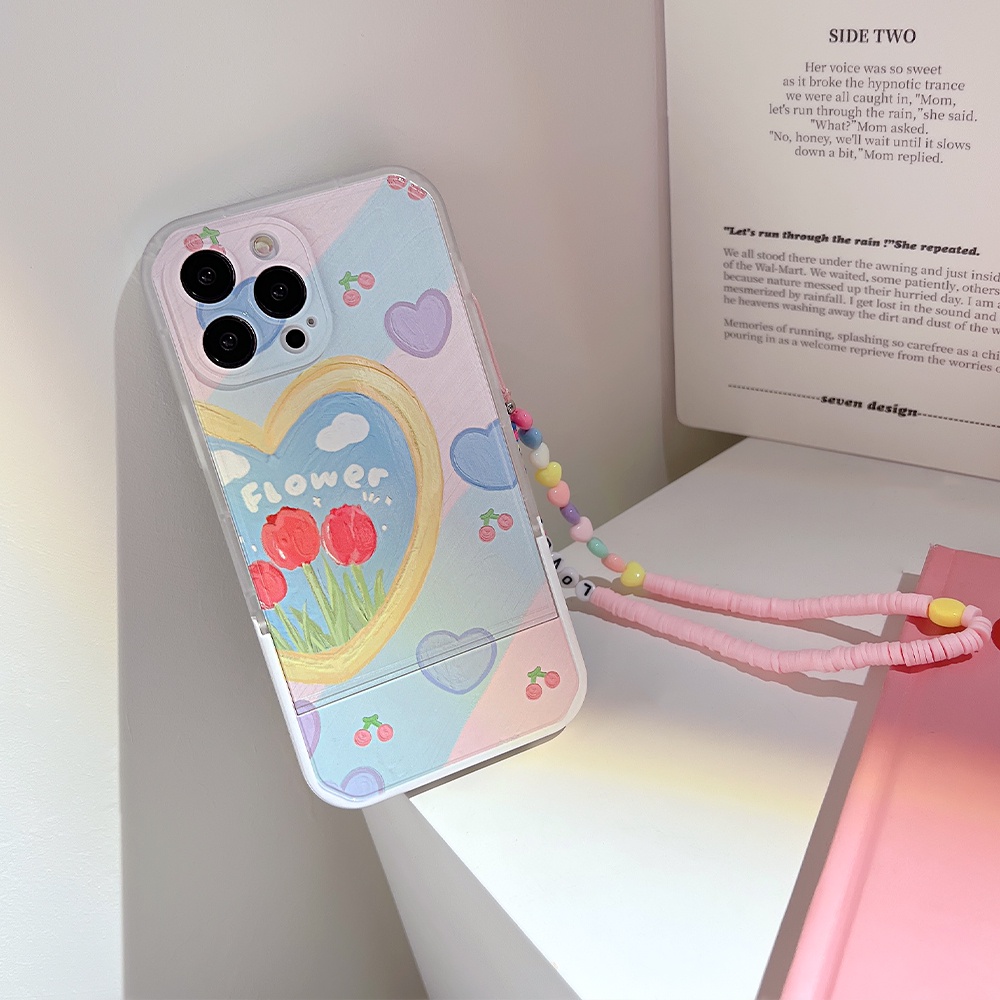 Ốp Điện Thoại Nắp Gập Trái Tim Cho IPhone 13promax 12 11 7Plus X XR XSMAX