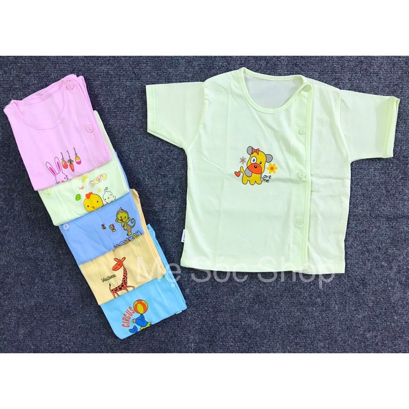 Set 5 áo sơ sinh bác sĩ cotton nhiều màu cho bé