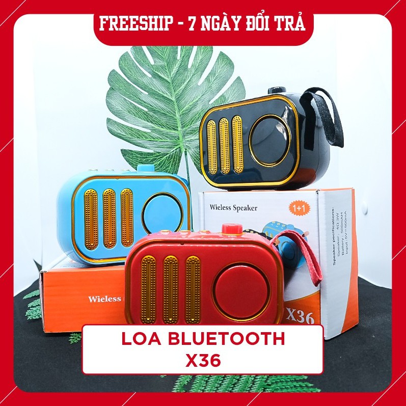 Loa bluetooth X36 Cao Cấp - Chất Lượng Âm Thanh Đỉnh Nhất - Nhỏ Gọn,Kiểu Dáng Hiện Đại Trẻ Trung