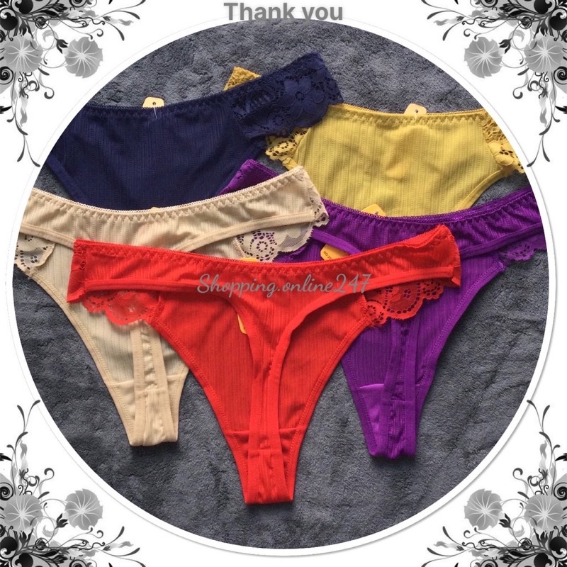 Quần lót lọt khe chất su tăm phối ren _ Quần chip sexy gợi cảm quyến rũ