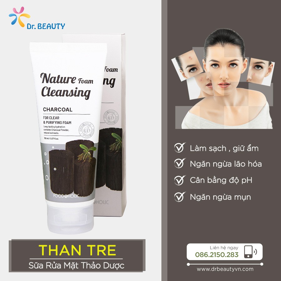 Sữa rửa mặt FOODAHOLIC🌺Làm sạch bã nhờn và làm sạch tế bào sừng🌺dưỡng ẩm cho da