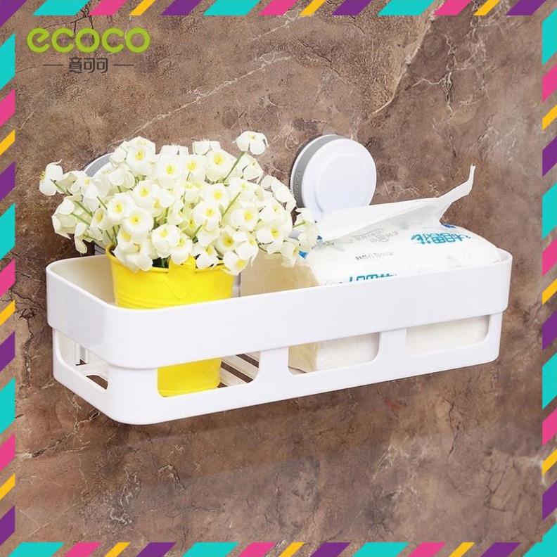 Kệ ngang hít chân không đựng đồ nhà tắm Ecoco siêu chắc chắn, kệ ngang đựng đồ nhà tắm Ecoco