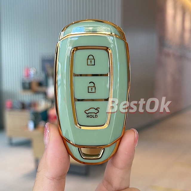 Bao da cho chìa khoá Accent/ KoNa/ Santafe 2018-2019/ 2020/ 2021-2022 Hyundai Accent 2021 chống xước chống va đập