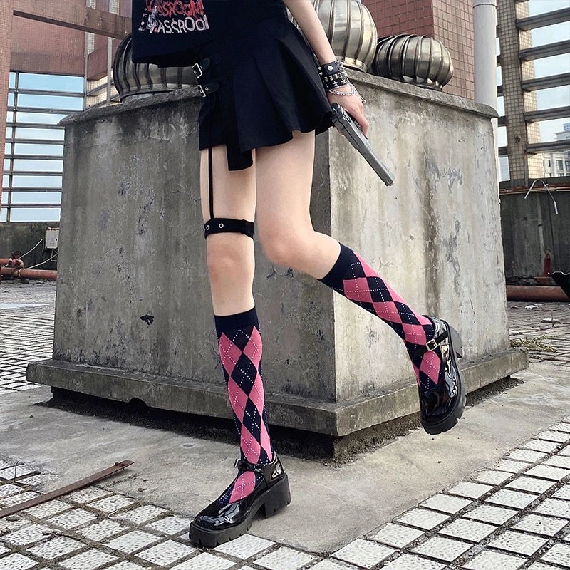 1 Đôi Vớ Caro Phong Cách Anh Quốc Cho Nữ