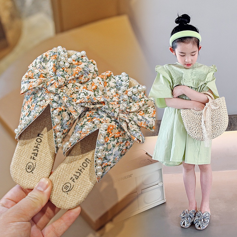 Dép Cho Bé Gái 3-10 Tuổi Siêu Nhẹ Hàng Xuất Khẩu Dép Lê Bé Gái Phong Cách Công Chúa Dễ Thương D70