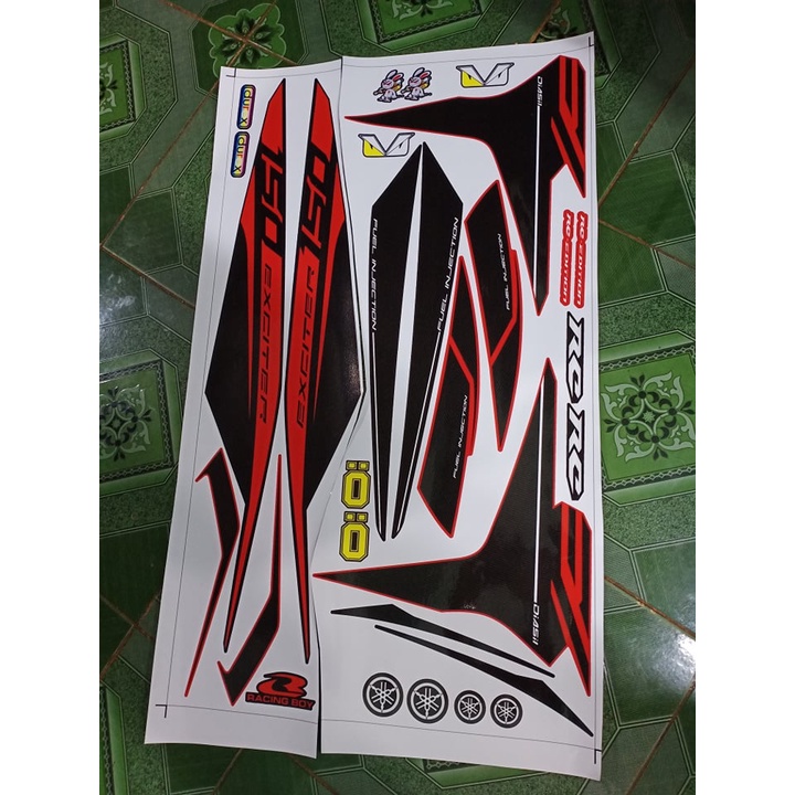 Tem rời ex 150 2017 đỏ đen