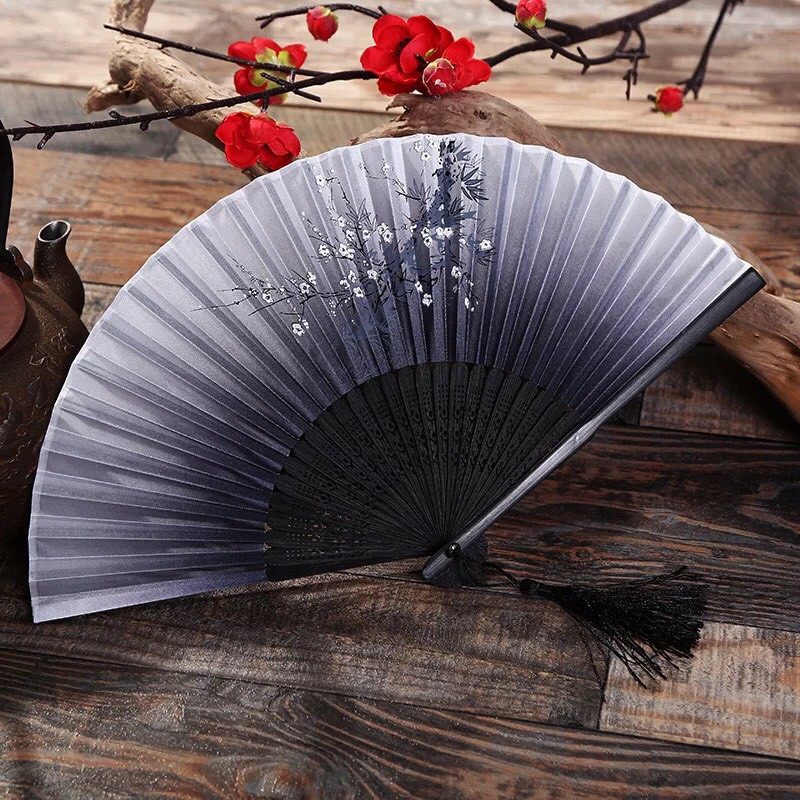 (8 mẫu phần 1) Quạt cổ trang dây tuyến bản lụa loại 2 đồ cổ trang trung quốc cổ phong cổ đại