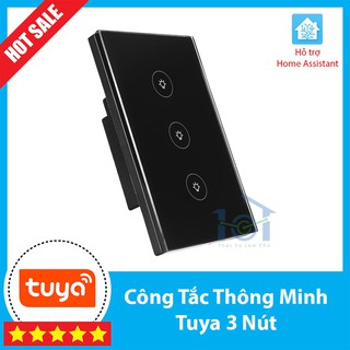 Công tắc cảm ứng Tuya chữ nhật 3 nút - hỗ trợ Google Assistant