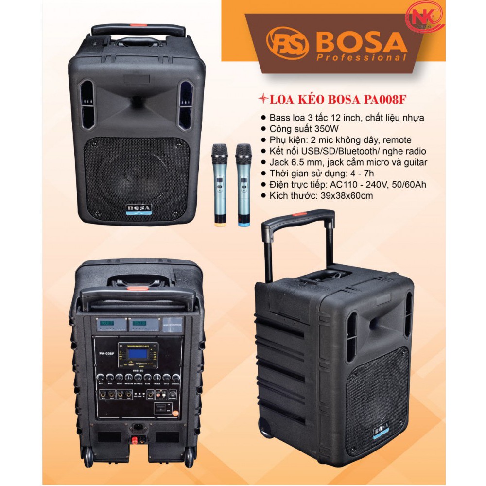 Loa Vali Kéo Di động Bosa PA008F