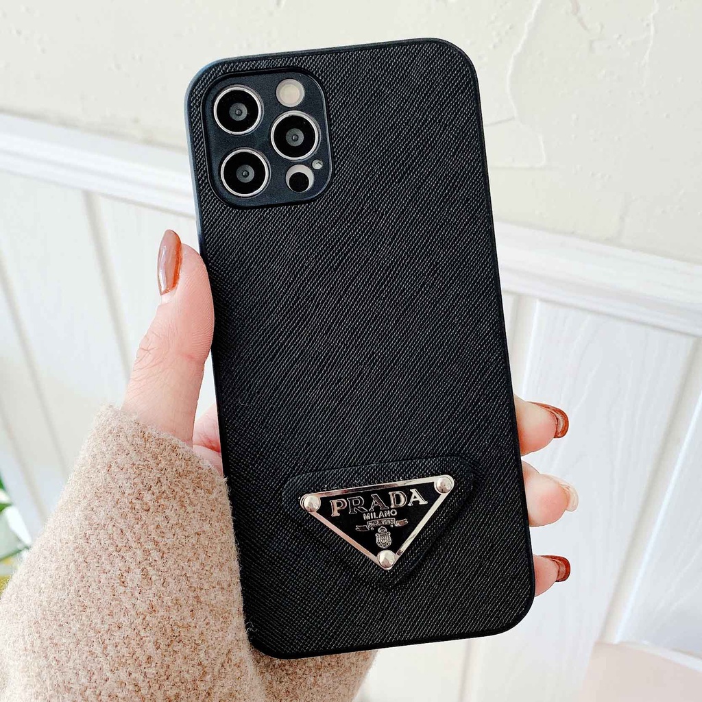 Ốp Điện Thoại Da Màu Đen Thời Trang Cho iPhone 13promax 12 11 xsmax xr xs 7P