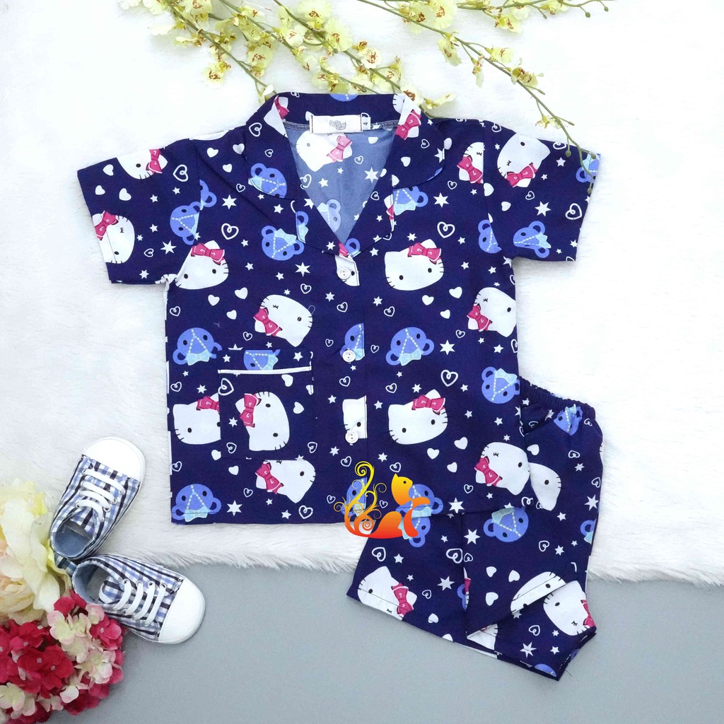 Đồ Bộ Mặc Nhà &quot;Kít ti  - Tim&quot; Pijama Kate Thái - Cho Bé 8 - 38kg.