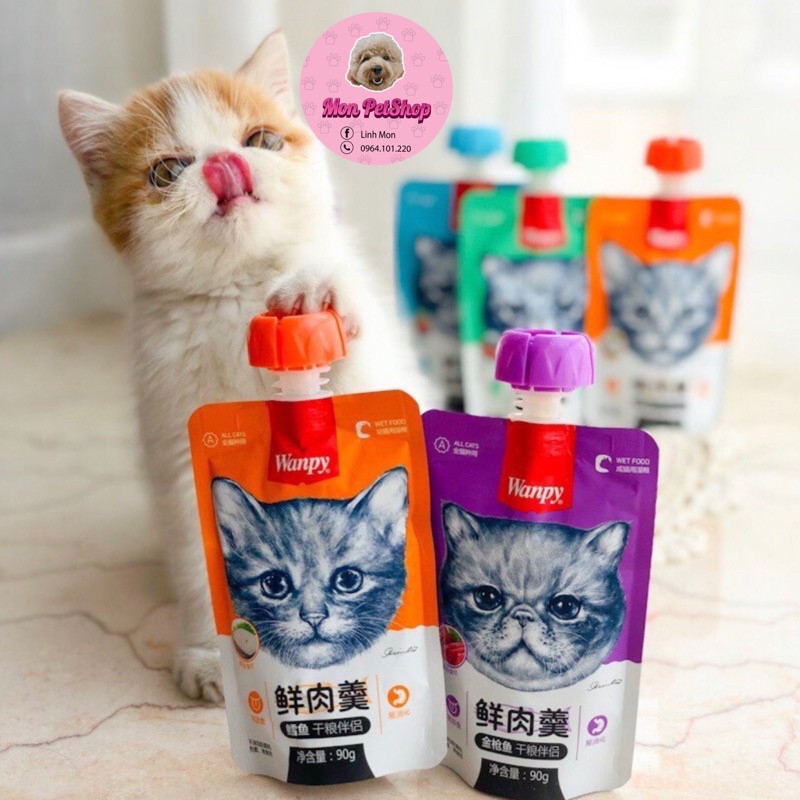 Soup Wanpy nắp vặn cho mèo 90g