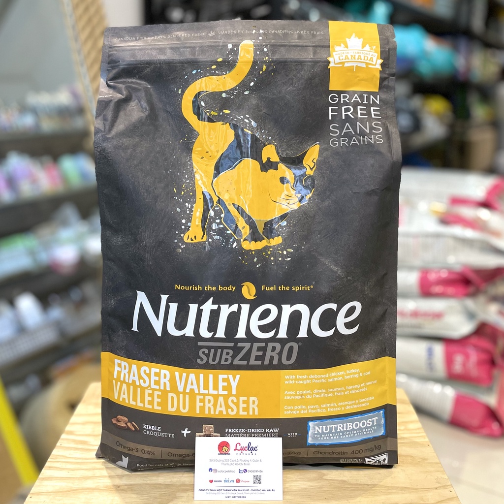 Hạt Nutrience Subzero Frase Valley cho Mèo vị Gà tây &amp; Cá hồi - Túi 5kg chính hãng