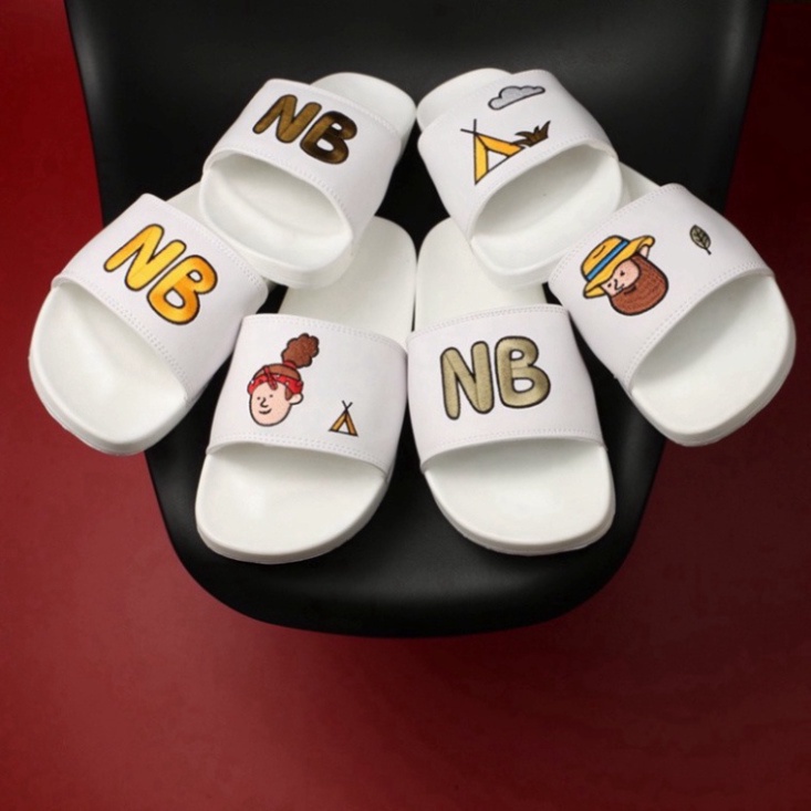 Dép nữ thời trang UNISEX NB thêu nổi quai ngang mẫu mới hottrend năm nay