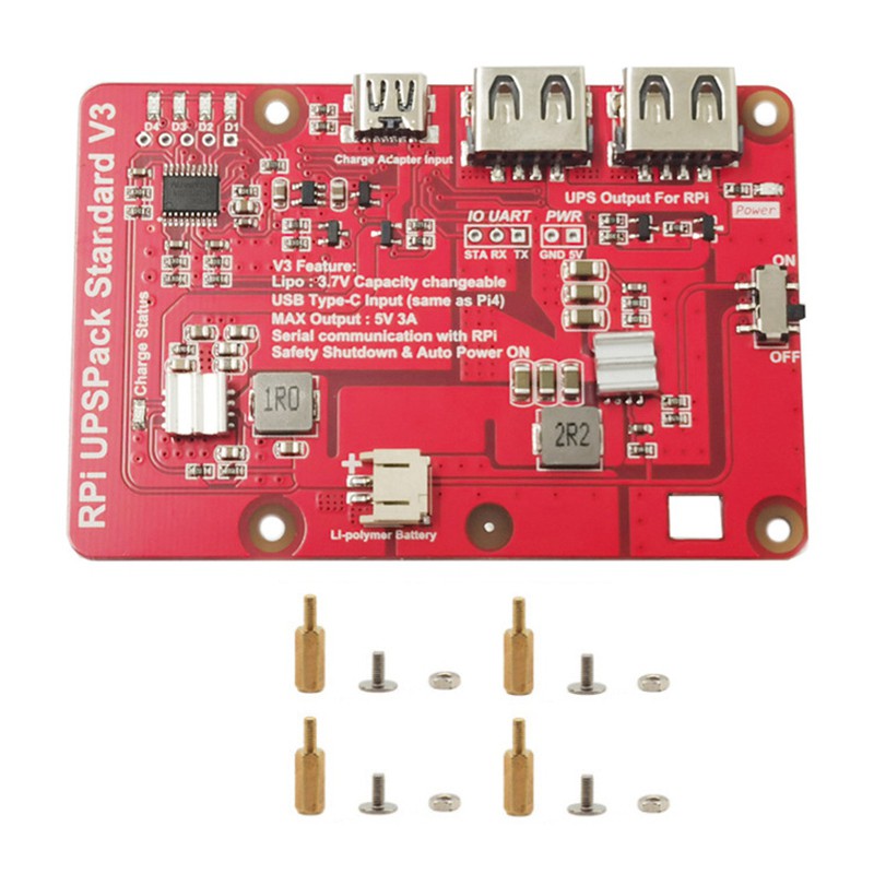 Bo Mạch Mở Rộng Pin Lithium 4000mah Chuyên Dụng Chất Lượng Cao Cho Raspberry Pi 4b/3b/2b