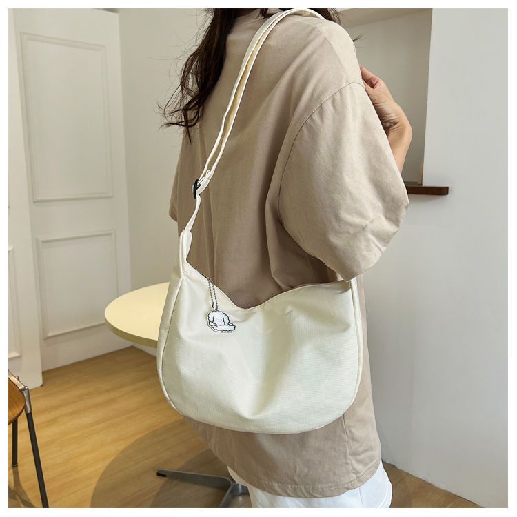 Túi Đeo Chéo Nylon Màu Sắc Đơn Giản Phong Cách Harajuku Nhật Bản Cho Nữ