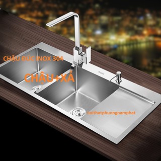 Chậu rửa chén bát inox sus 304 n1 10048 na.grand và xả chậu