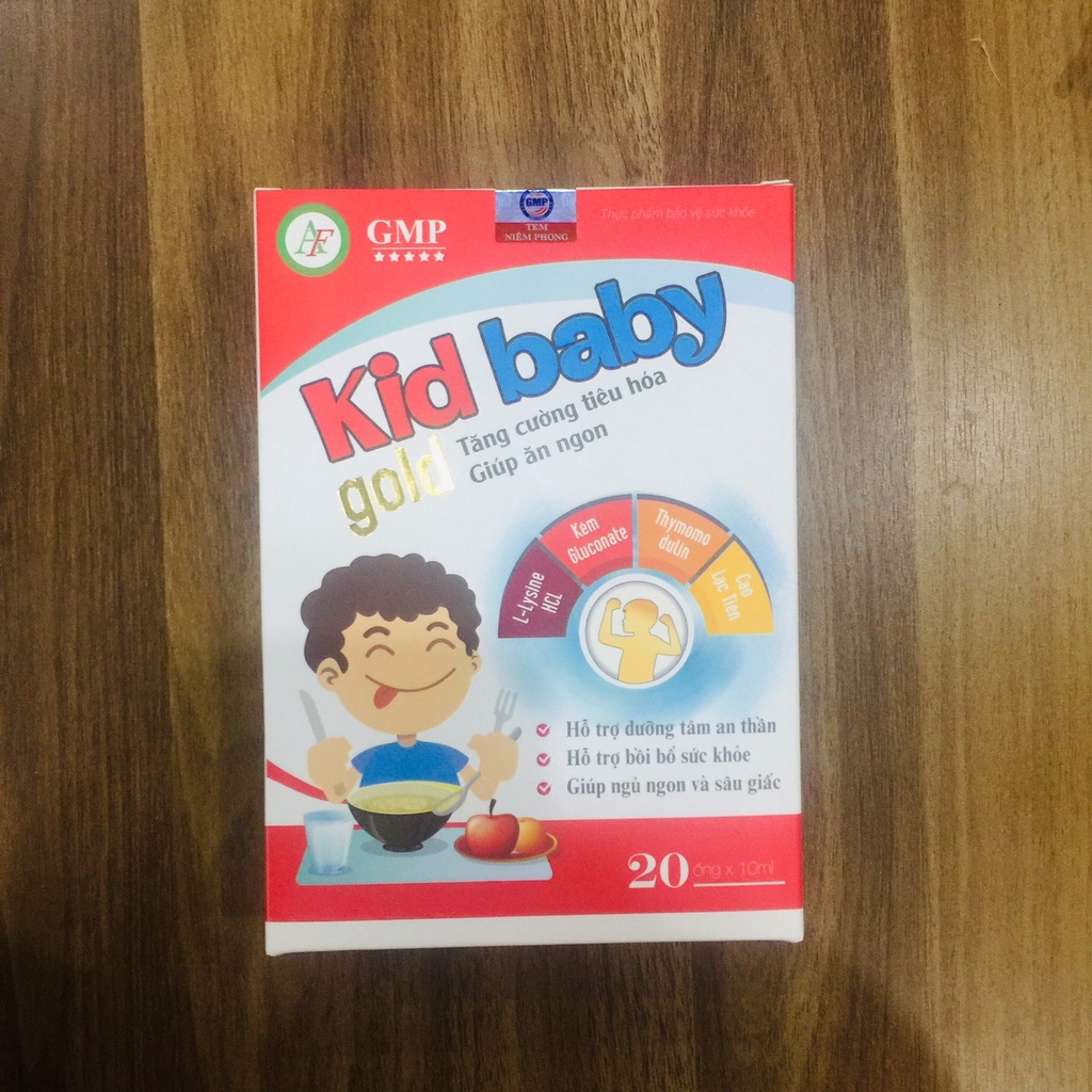 Siro Kid Baby Gold hộp 20 ống, Hỗ trợ tăng cường tiêu hóa, bồi bổ sức khỏe, giúp ăn ngon ngủ ngon