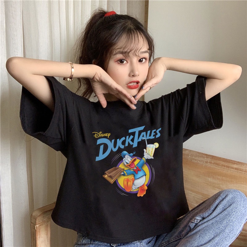 Áo Thun Crotop Form Rộng Unisex  Tay Ngắn In Hình DUCKTALES Ulzzang Style Hàn Quốc TTT0144