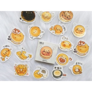 Hộp 40-45 stickers hình dán mẫu bánh pancake dễ thương - sticker đồ ăn