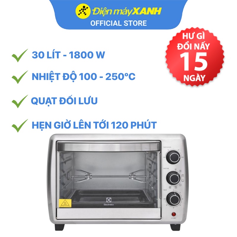 [Mã ELHADEV giảm 4% đơn 300K] Lò nướng Electrolux EOT30MXC 30 lít