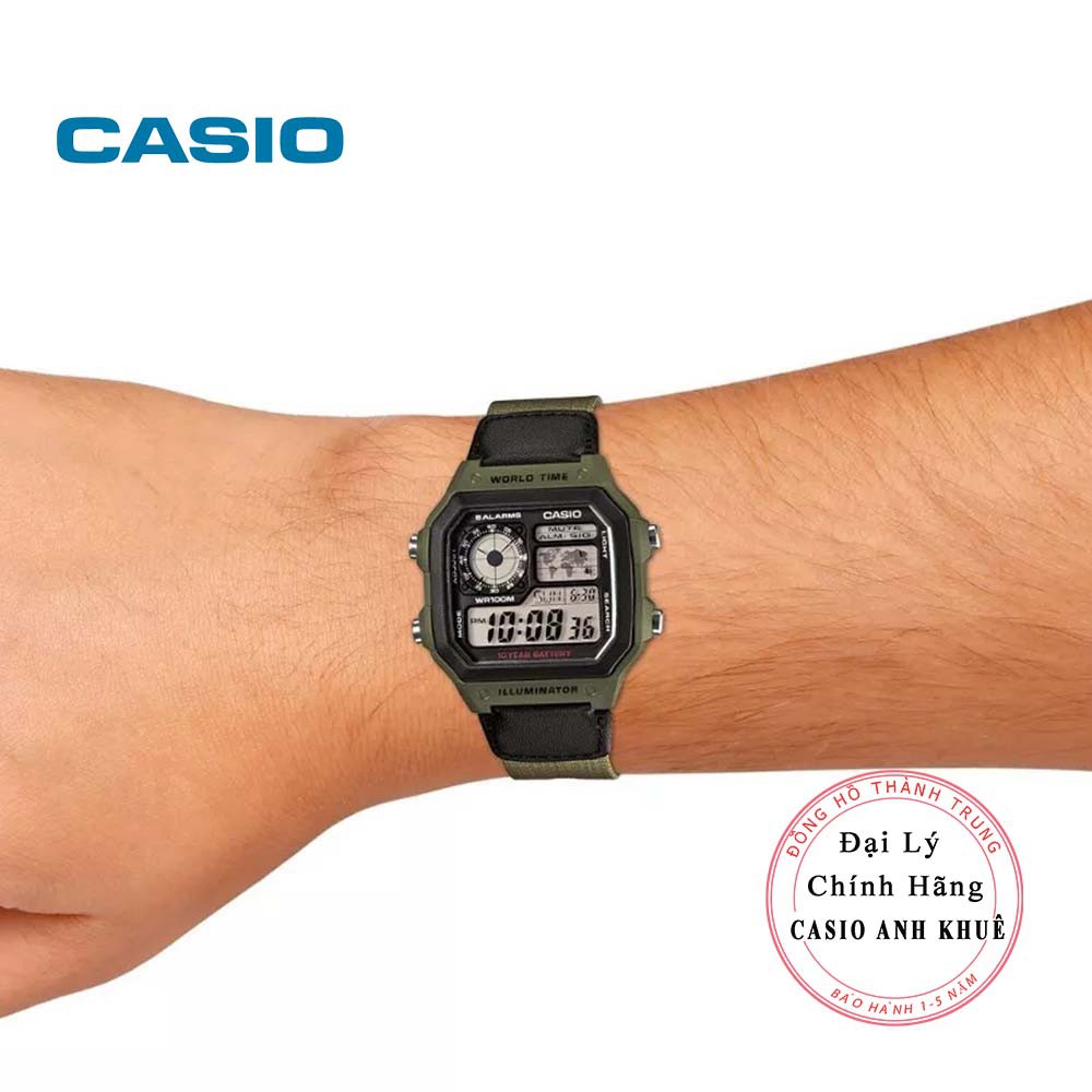 Đồng hồ Nam Casio WorldTime AE-1200WHB-3BVDF dây nhựa