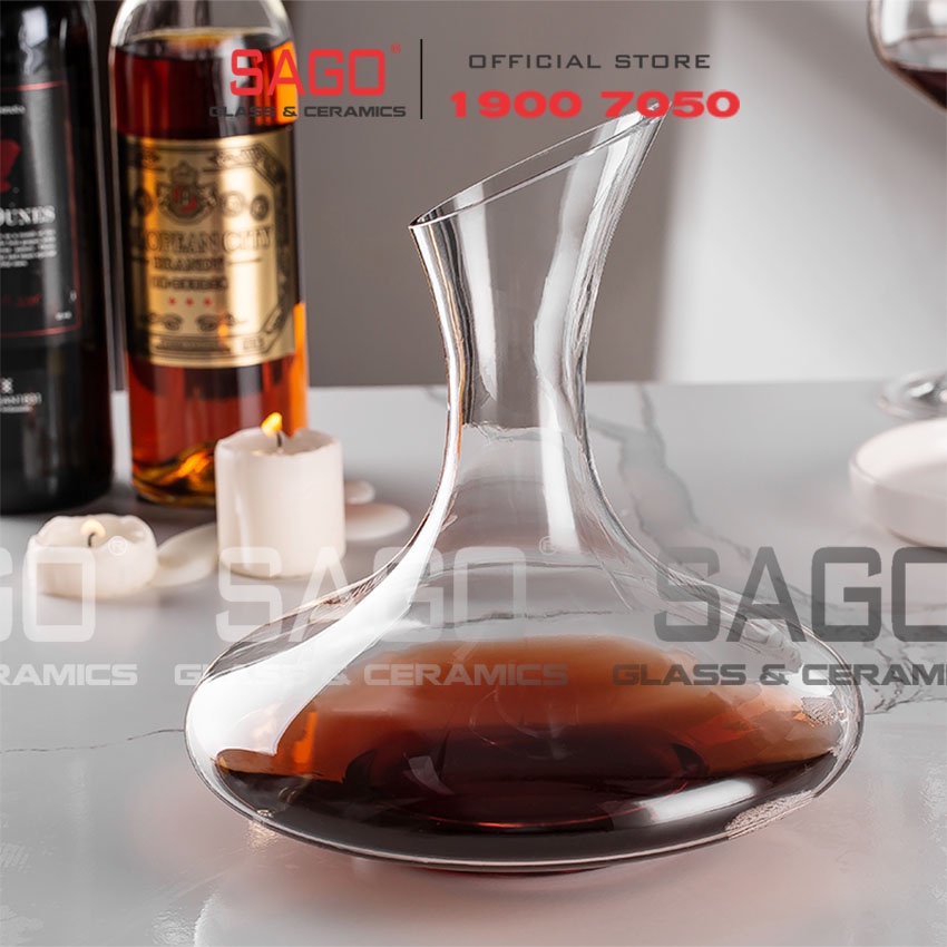 Bình Rót Thủy Tinh Pha lê IDELITA Crystal Glass Whiskey Decanter 1500ml | Tùy Chọn Dung Tích và Kiểu Dáng