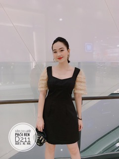 Bigsize Đầm tay lưới phối ren D211