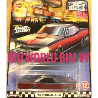 freeship Xe mô hình Hot Wheels Premium Boulevard Series '66 Pontiac GTO GJT81, bánh cao su.