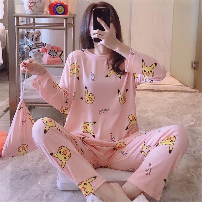 Đồ bộ nữ quần dài TOZZO mùa thu đông mặc ở nhà  form bigsize chất thun cotton dễ thương 40-70 kg BD05