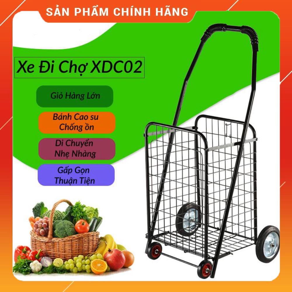 Xe Đi Chợ , Xe Kéo Đi Siêu Thị,Xe Đi Chợ Có Giỏ Hàng nhập khẩu -XDC02
